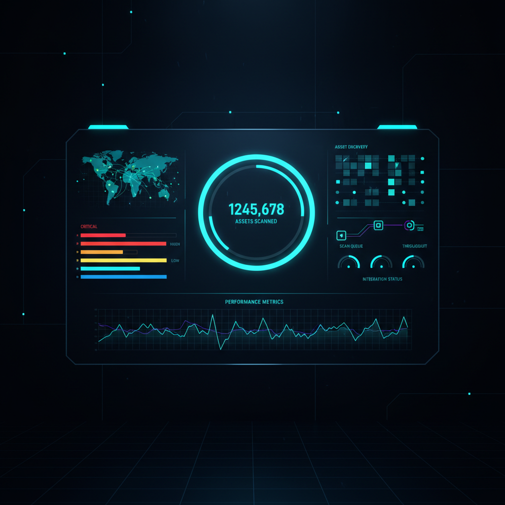 Dashboard de la plataforma de escaneo mostrando resultados en tiempo real